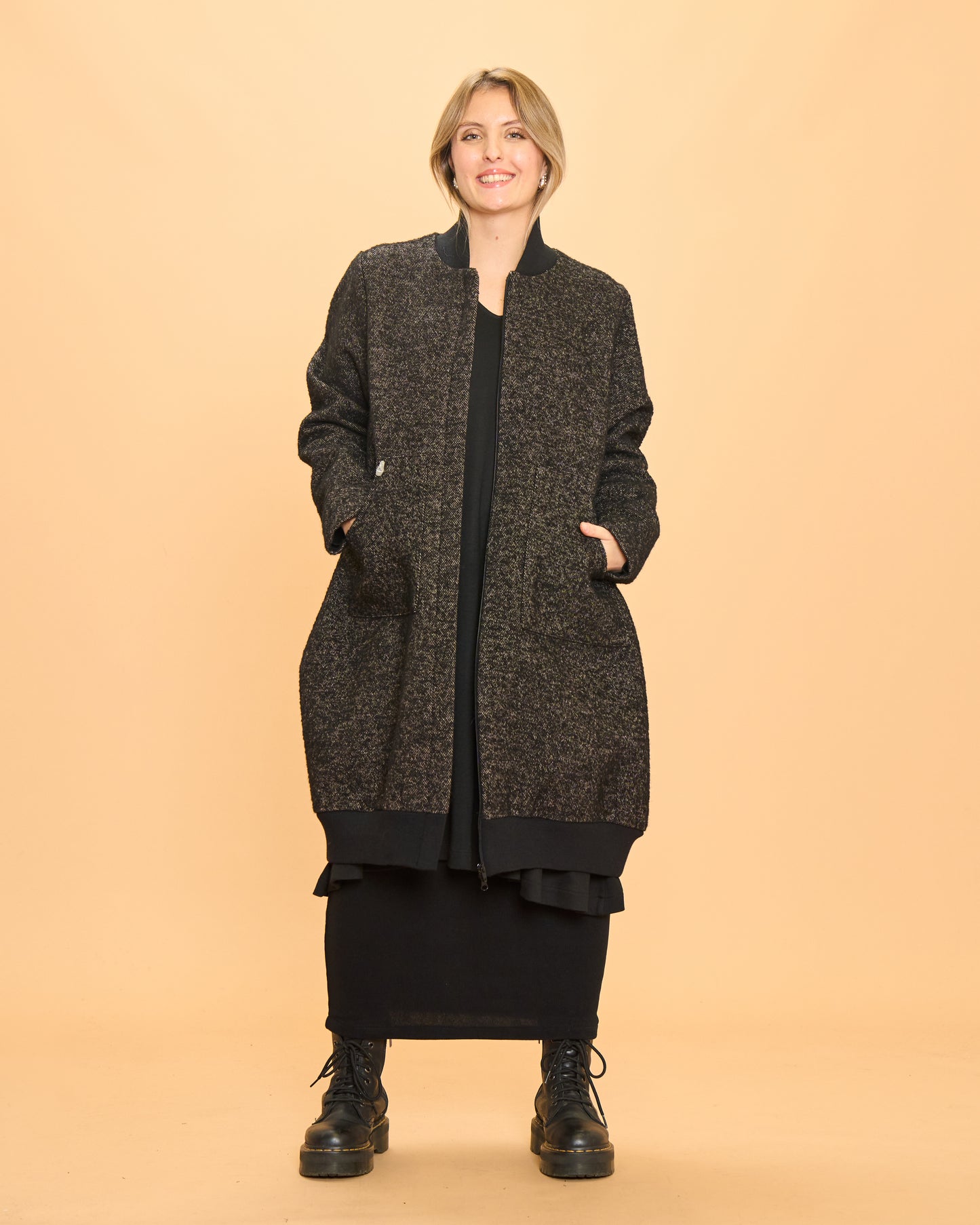 Cappotto-Bomber Termico in Lana "Spigata"